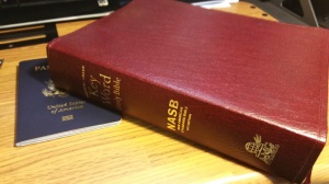 Hebrew-Greek Key Word Study Bible Genuine Leather binding -spine view